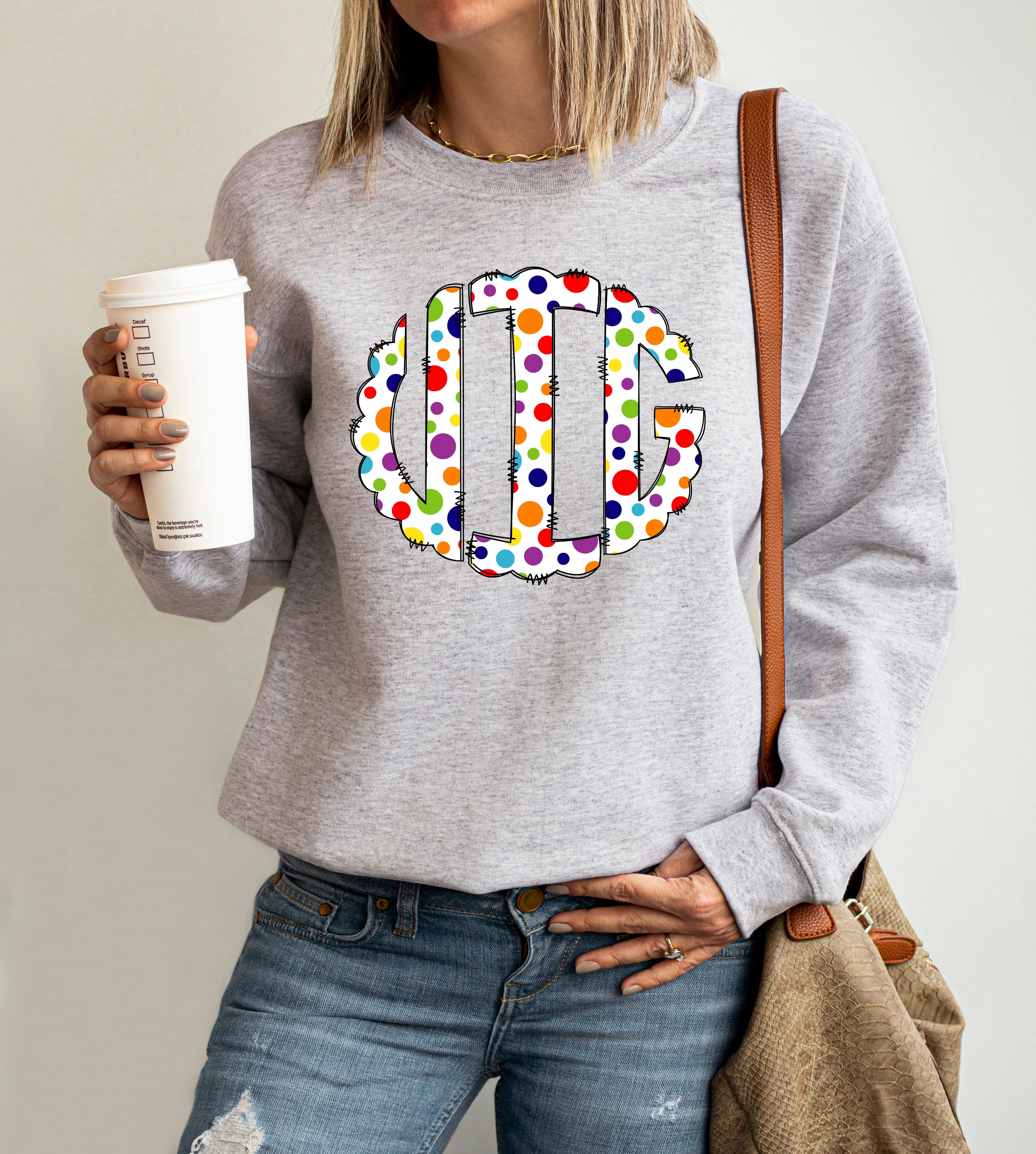 Rainbow Polka Scalloped