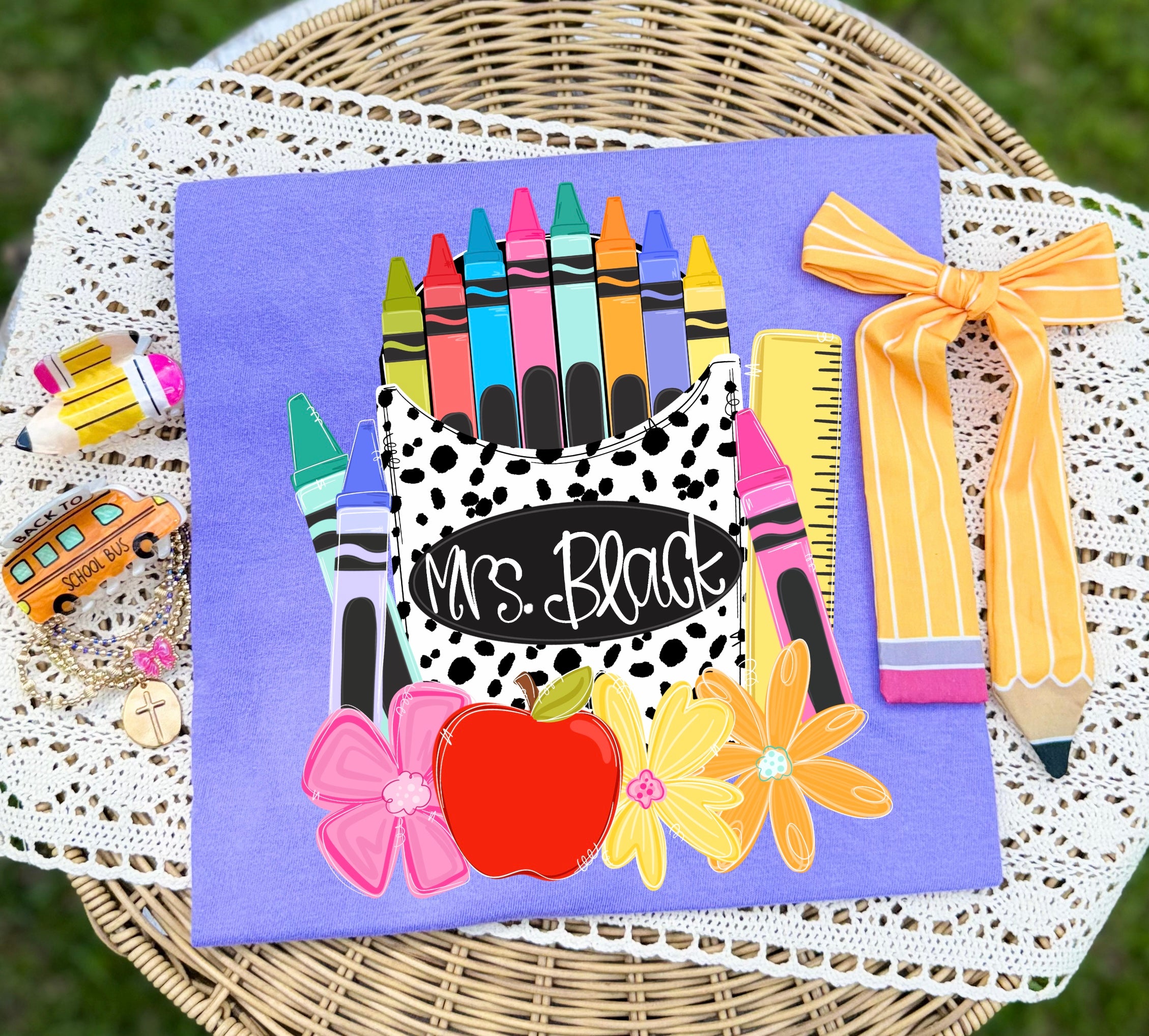 PERSONALIZED - TEACHER COW SPLAT CRAYON BOX