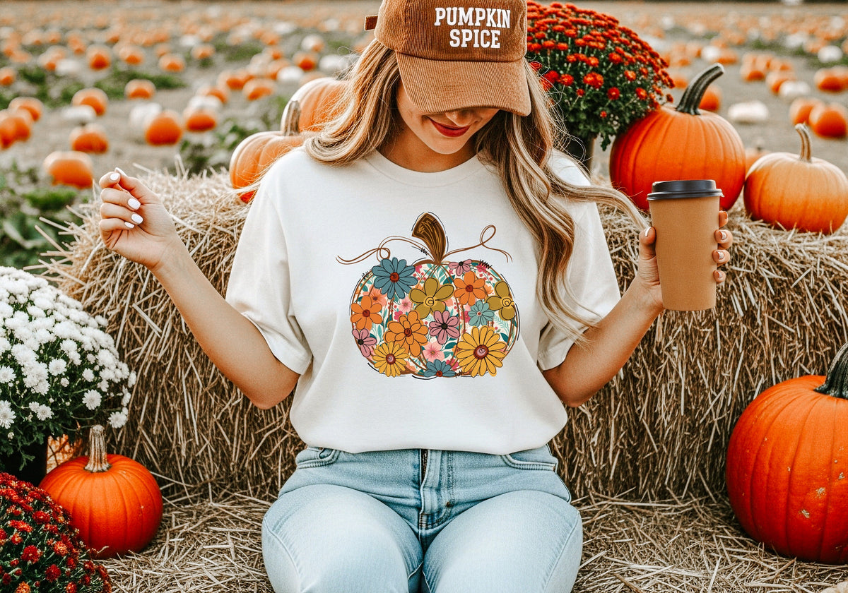 82160 BOHO FLORAL PUMPKIN