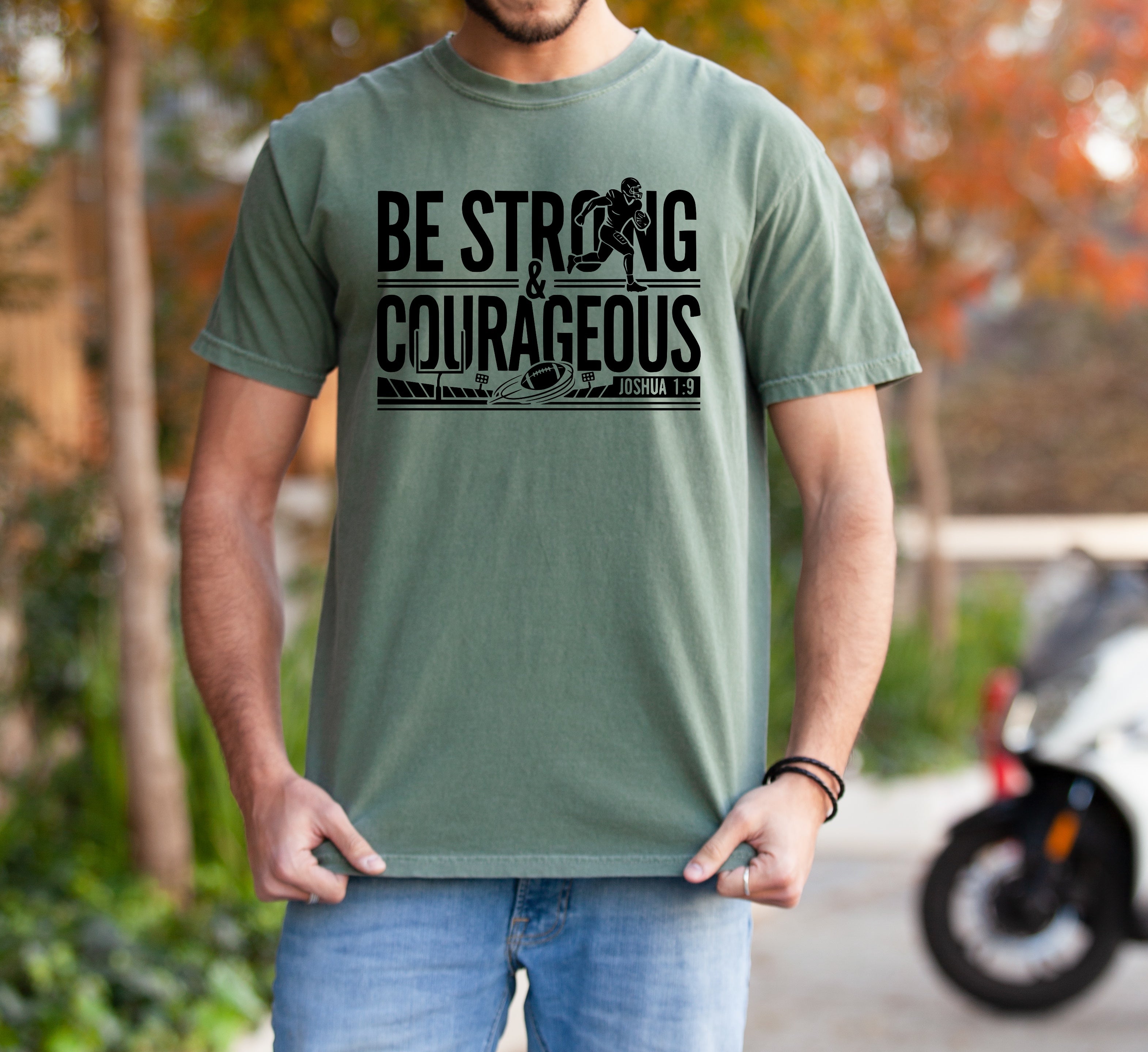 81441 BE STRONG AND COURAGEOUS BLK