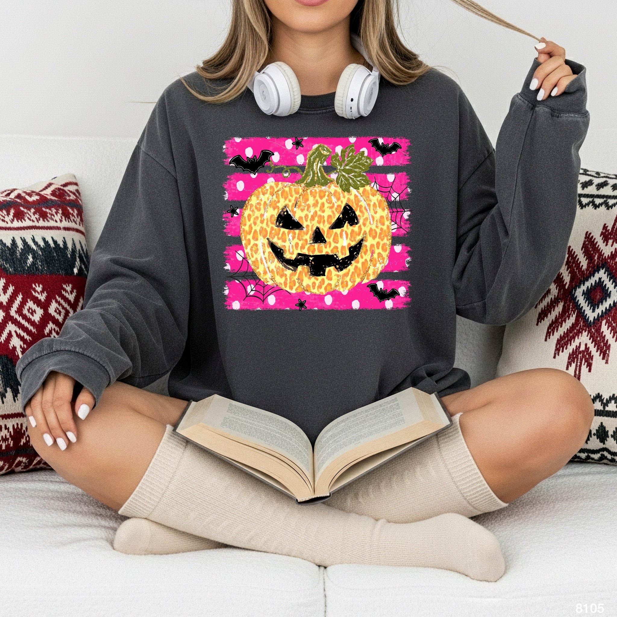 8105 BRIGHT PUMPKIN STRIPES