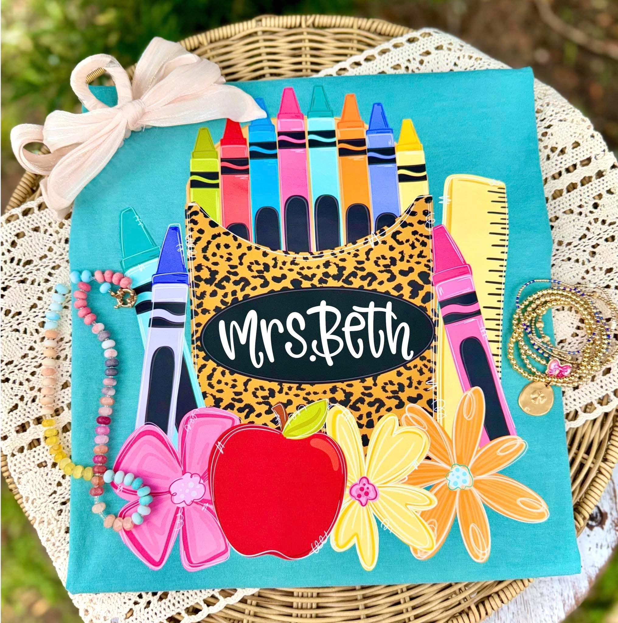 CHEETAH PRINT CRAYON BOX [PERSONALIZED]