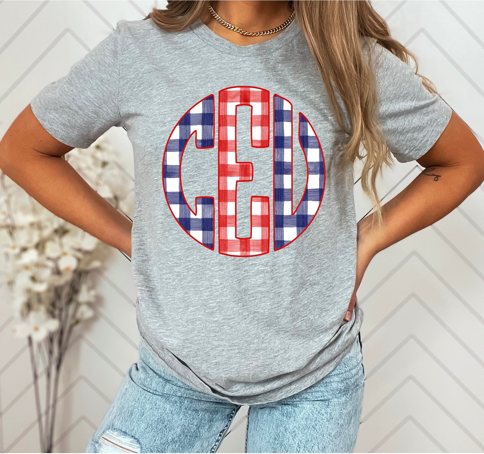 Patriotic Gingham Circle