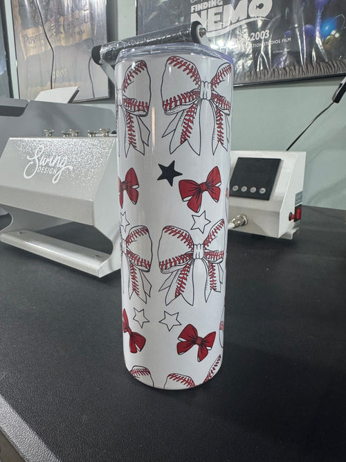 Baseball + Bows 20oz Tumbler