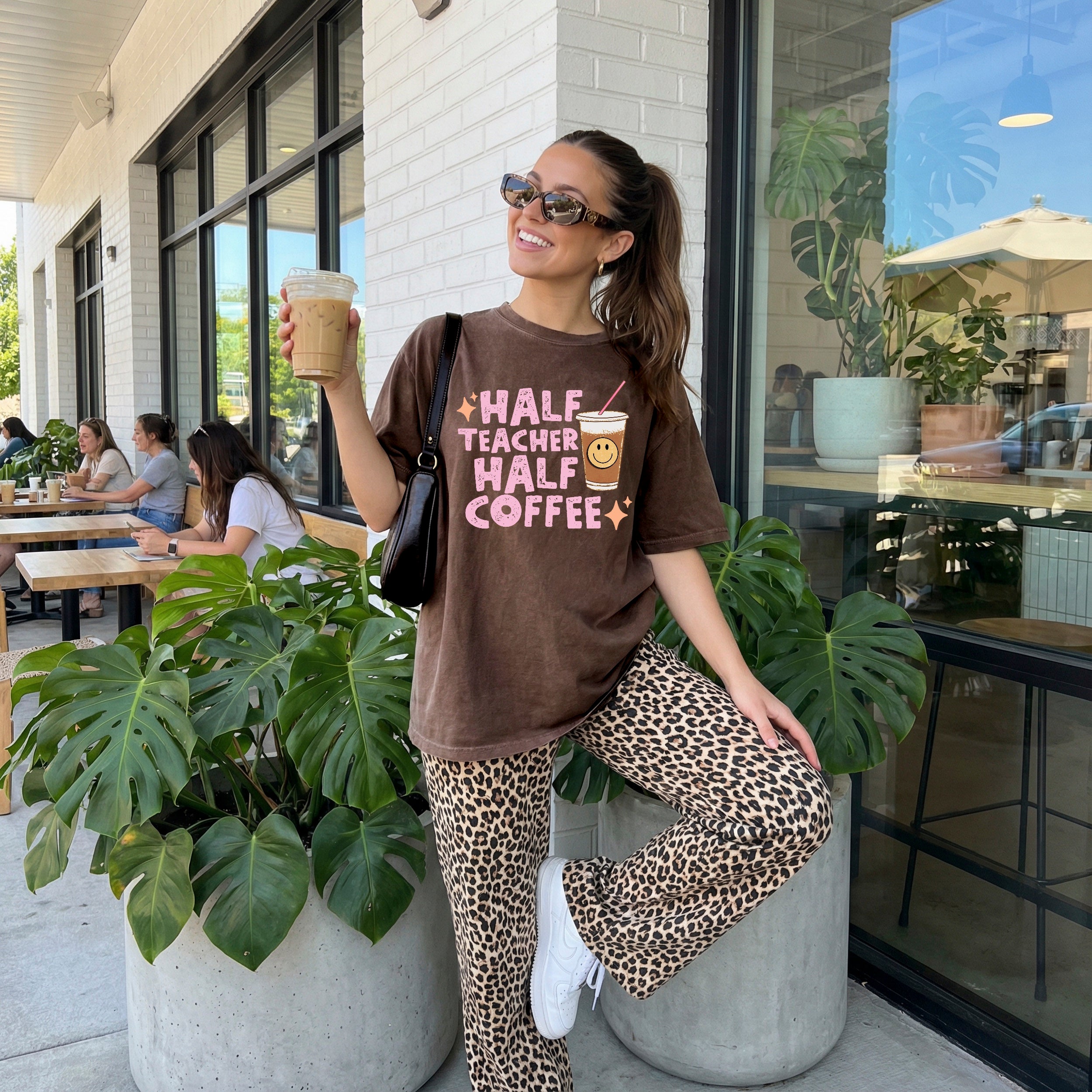 DTF HALF TEACHER HALF COFFEE