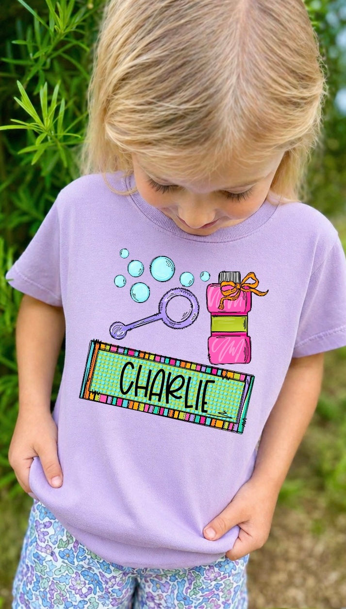 GIRL - BUBBLES - PERSONALIZED