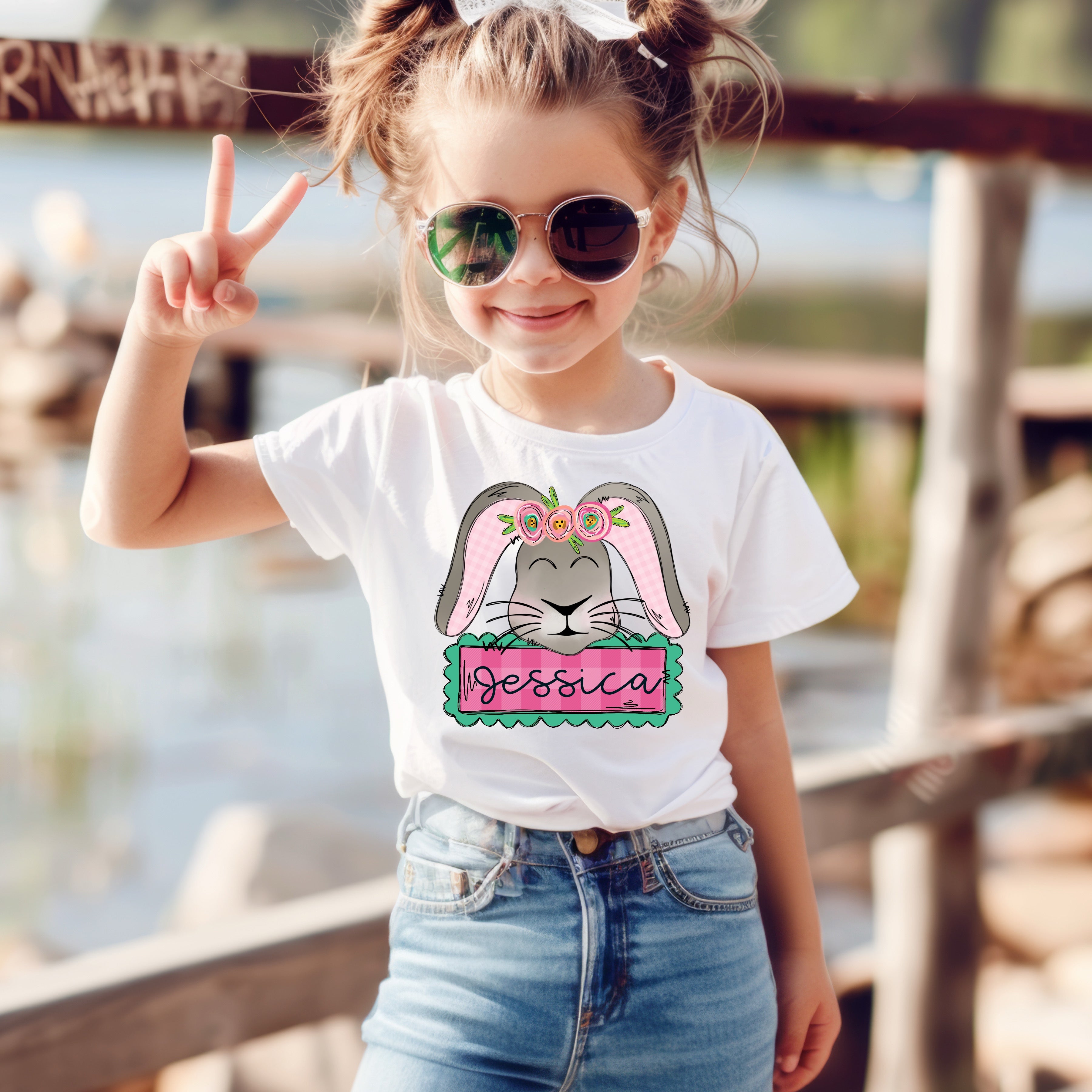 DTF Girl Bunny PERSONALIZED 4-143