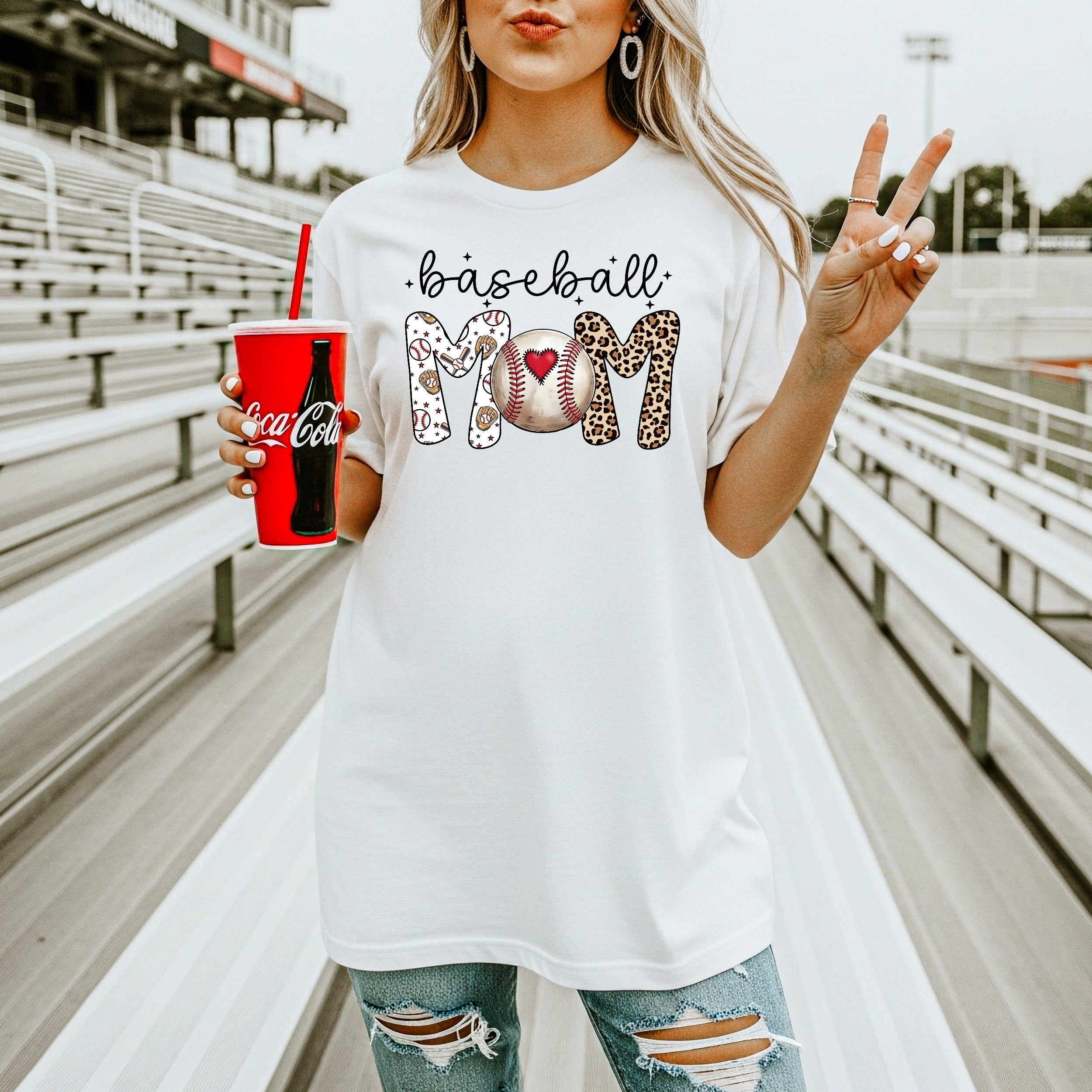 DTF Baseball Mom Black 4-130