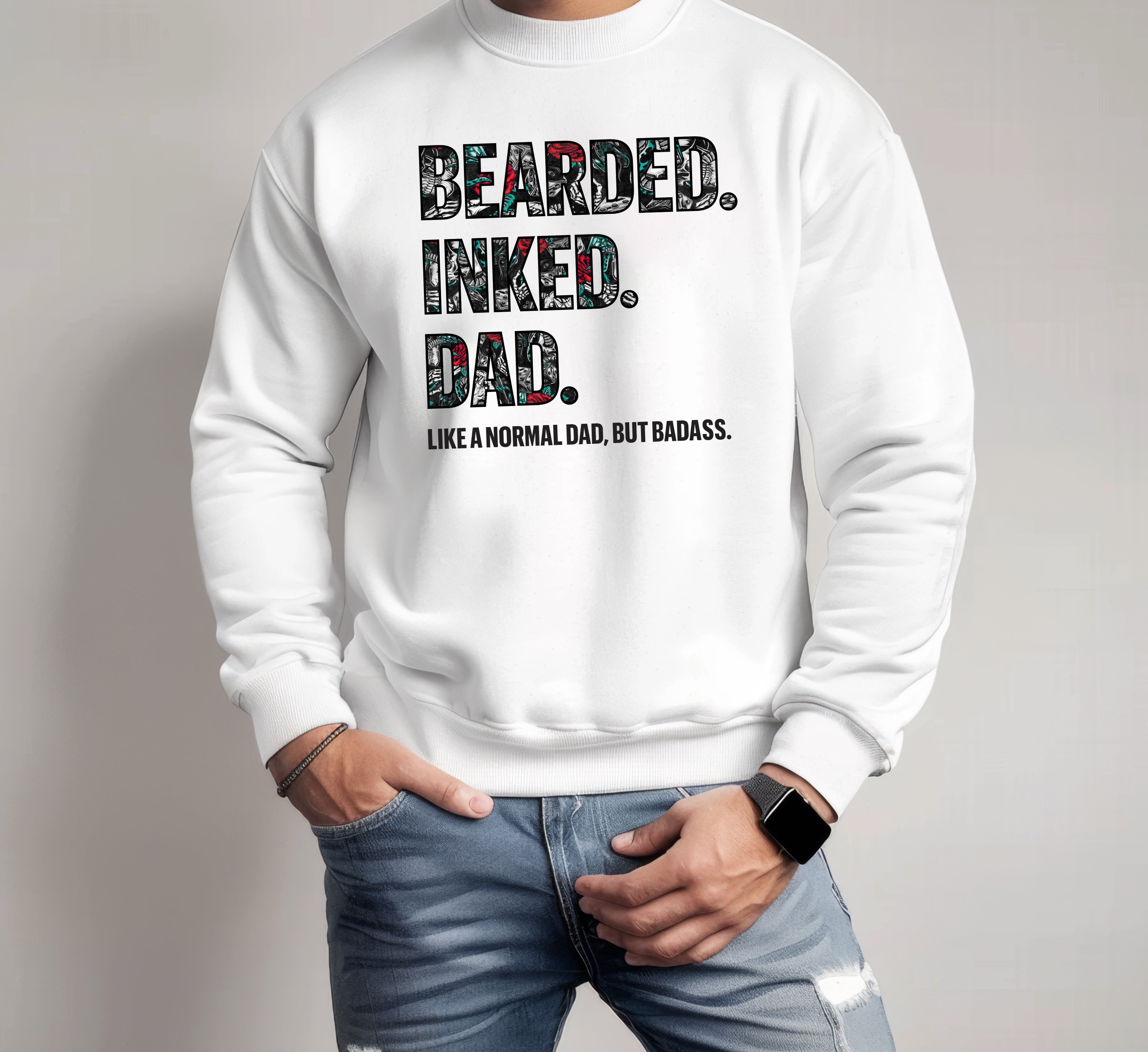 DTF Bearded Inked Dad 4-035