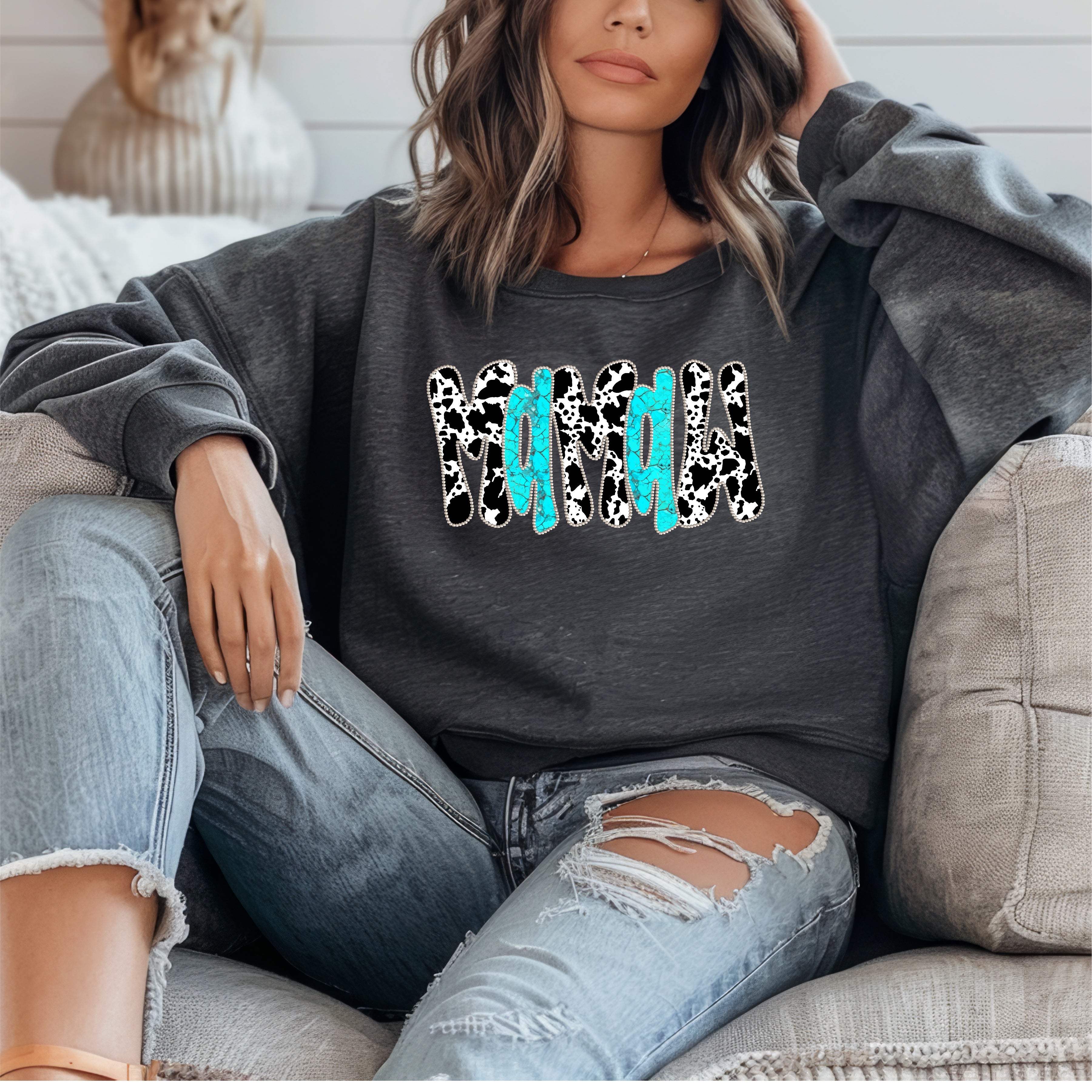 DTF Cow Print Mamaw 4-033