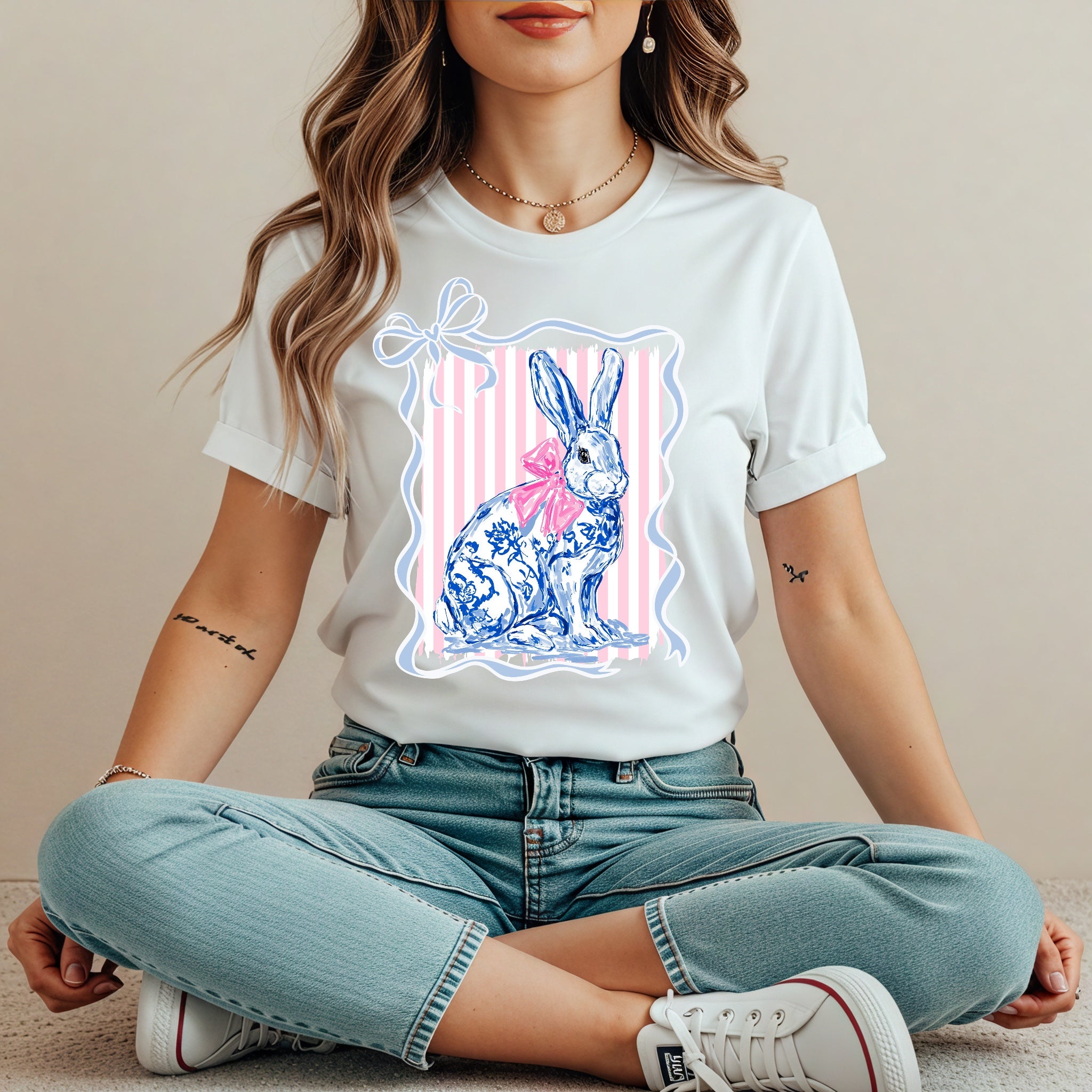 RIBBON STRIPED BUNNY 8-137